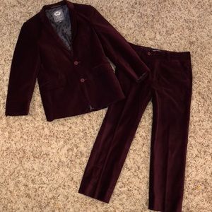Appaman Burgundy Velvet Suit Size 10